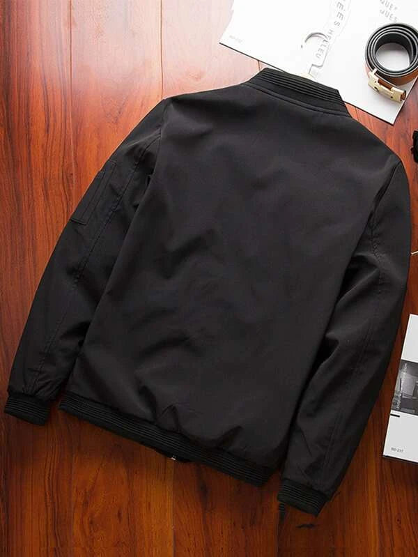 Men Zip Up Bomber Jacket Without Tee