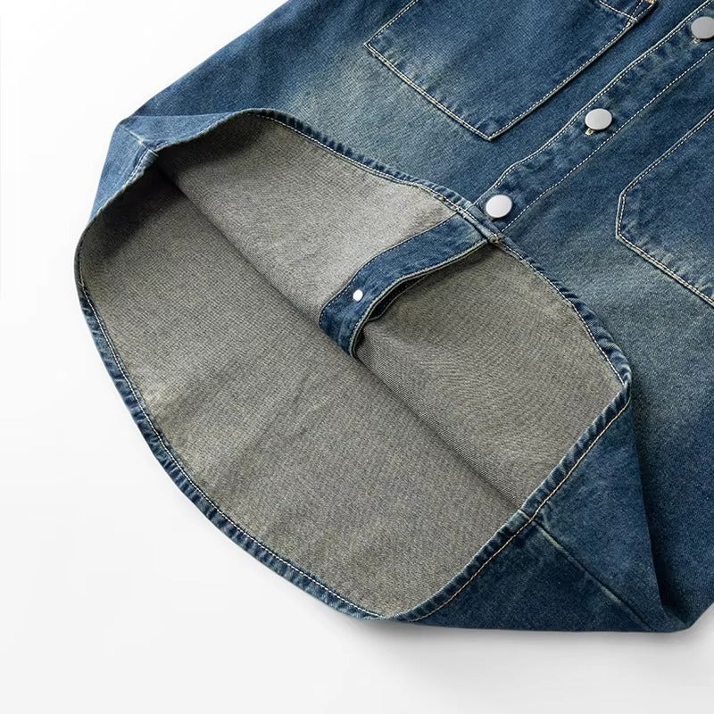 Men’s Casual Retro Loose Denim Shirt