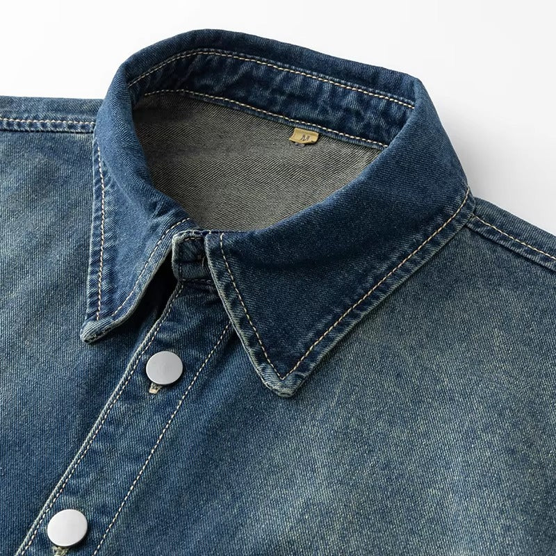 Men’s Casual Retro Loose Denim Shirt