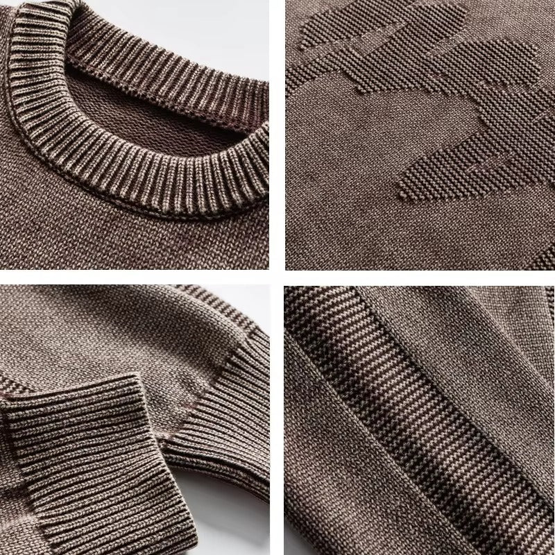 Men’s Amekaji Letter Knit Sweater