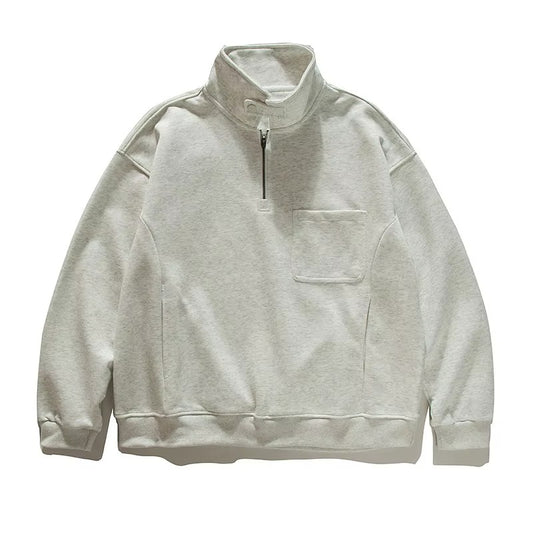 Men’s Loose Fit Half-Zip Pullover Hoodie