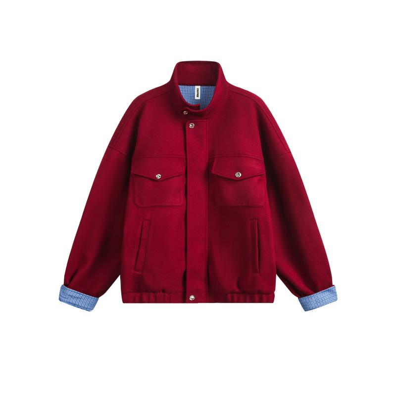 Men’s Stand Collar Wool Blend Jacket