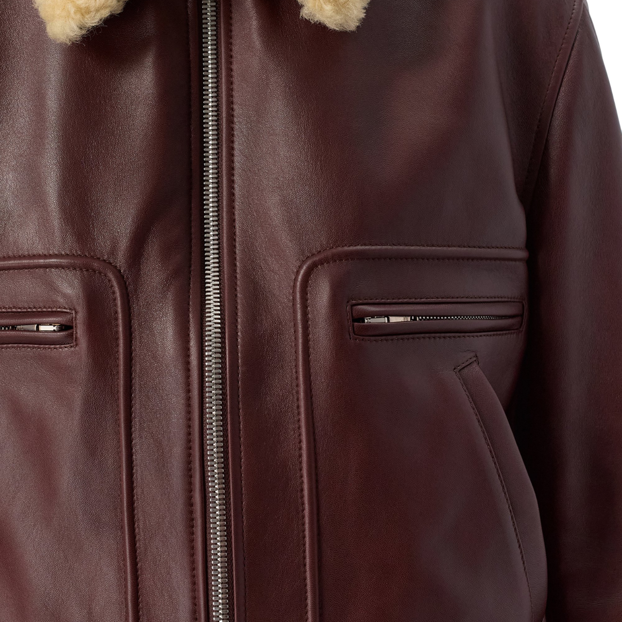 Men’s PU Leather Fleece Jacket