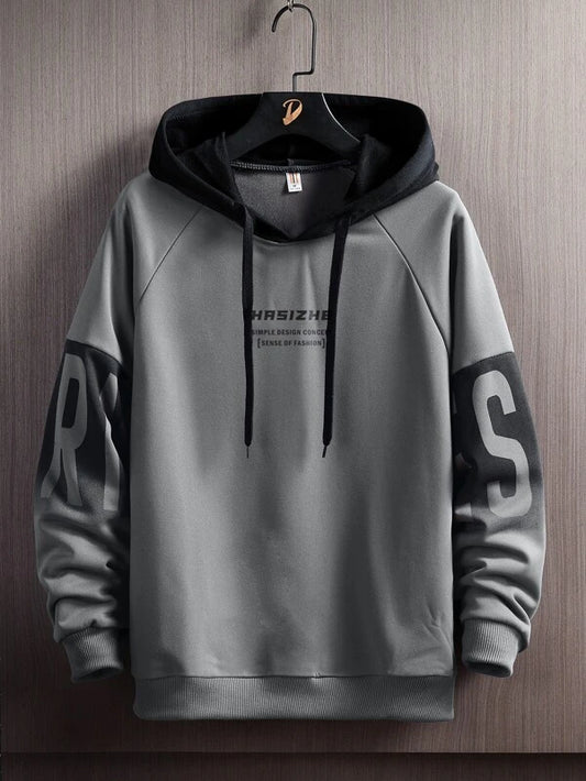 Men Letter Graphic Raglan Sleeve Hoodie